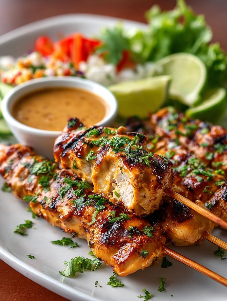 Grilled Chicken Satay with Amazing Peanut Sauce Recipe 6 Grilled Chicken Satay with Amazing Peanut Sauce Recipe - Grilled Chicken Satay with - additional detail