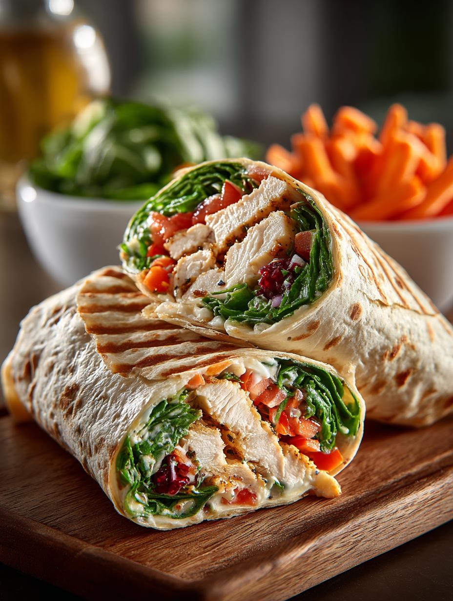 High Protein Chicken Wraps: 35g Protein Meal Prep Idea - High Protein Chicken Wraps - additional detail