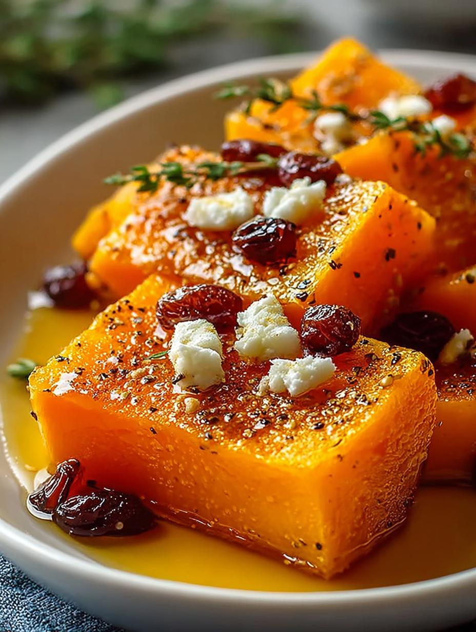 Honey Roasted Butternut Squash with Cranberries and Feta - Honey Roasted Butternut Squash - main visual representation