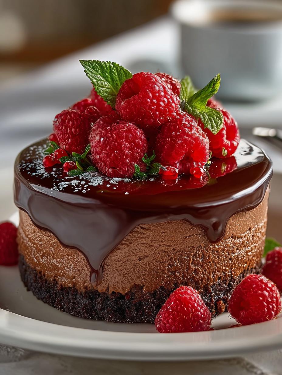 Indulge Heavenly Raspberry Chocolate Mousse Cake Recipe - Indulge Heavenly Raspberry Chocolate - main visual representation
