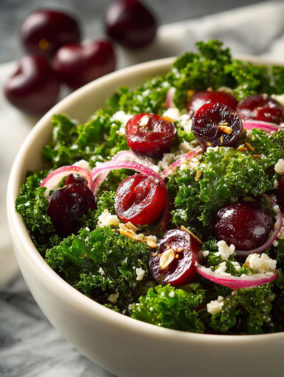 Kale Cherry Salad with Goat Cheese: A Refreshing Delight - Kale Cherry Salad with - main visual representation