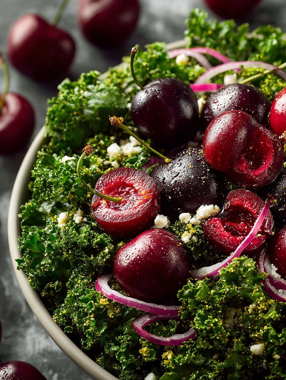 Kale Cherry Salad with Goat Cheese: A Refreshing Delight - Kale Cherry Salad with - additional detail