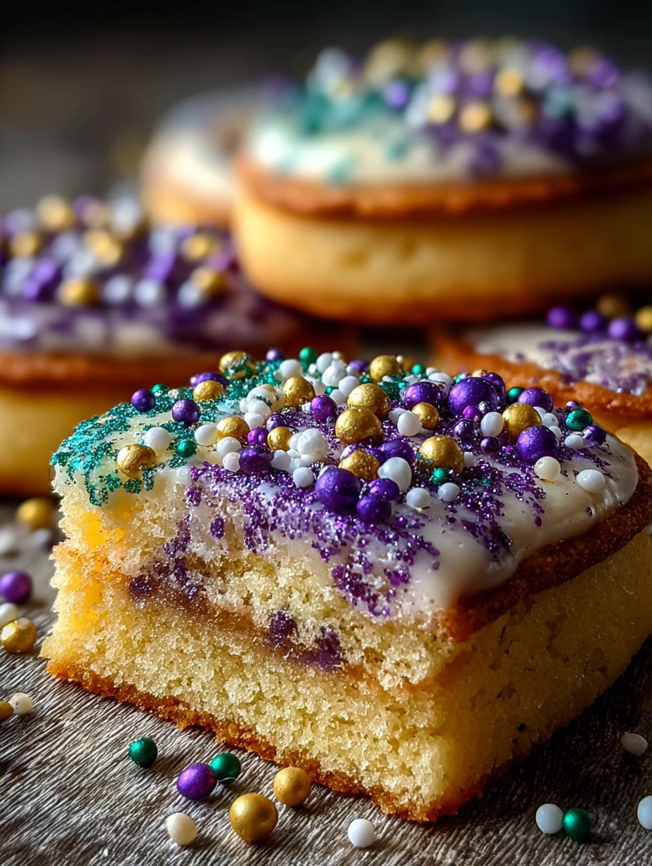 King Cake Sugar Cookie Bars: 12 Vibrant Treats for Mardi Gras - King Cake Sugar Cookie - main visual representation