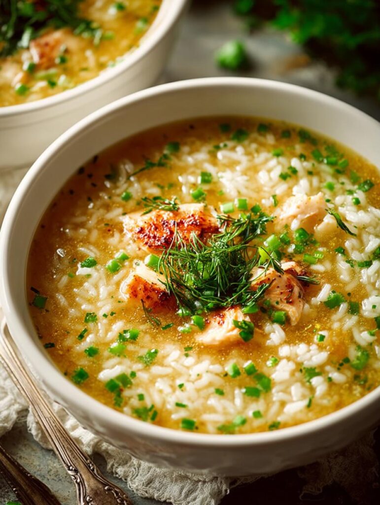 Lemon Chicken Rice Soup