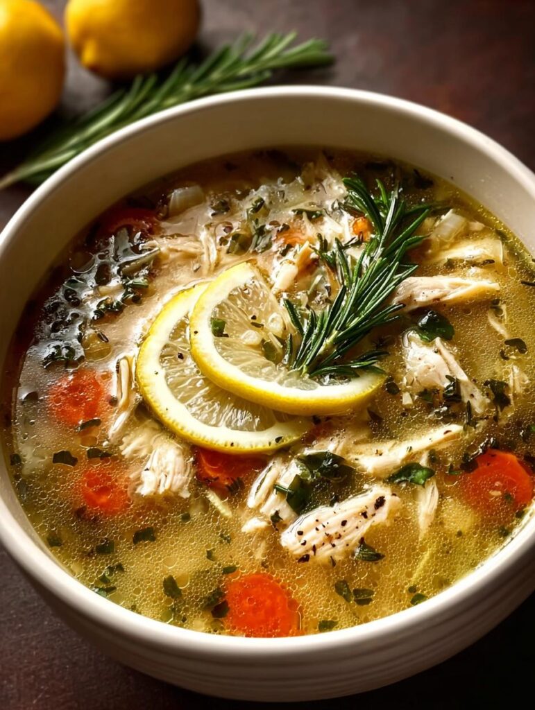 Lemon Rosemary Chicken Soup