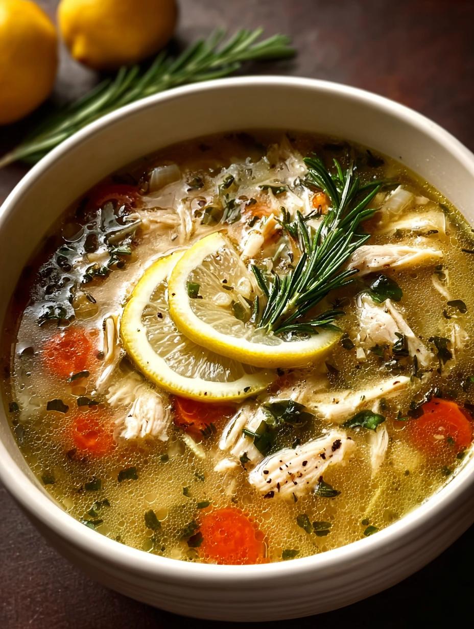 Lemon Rosemary Chicken Soup