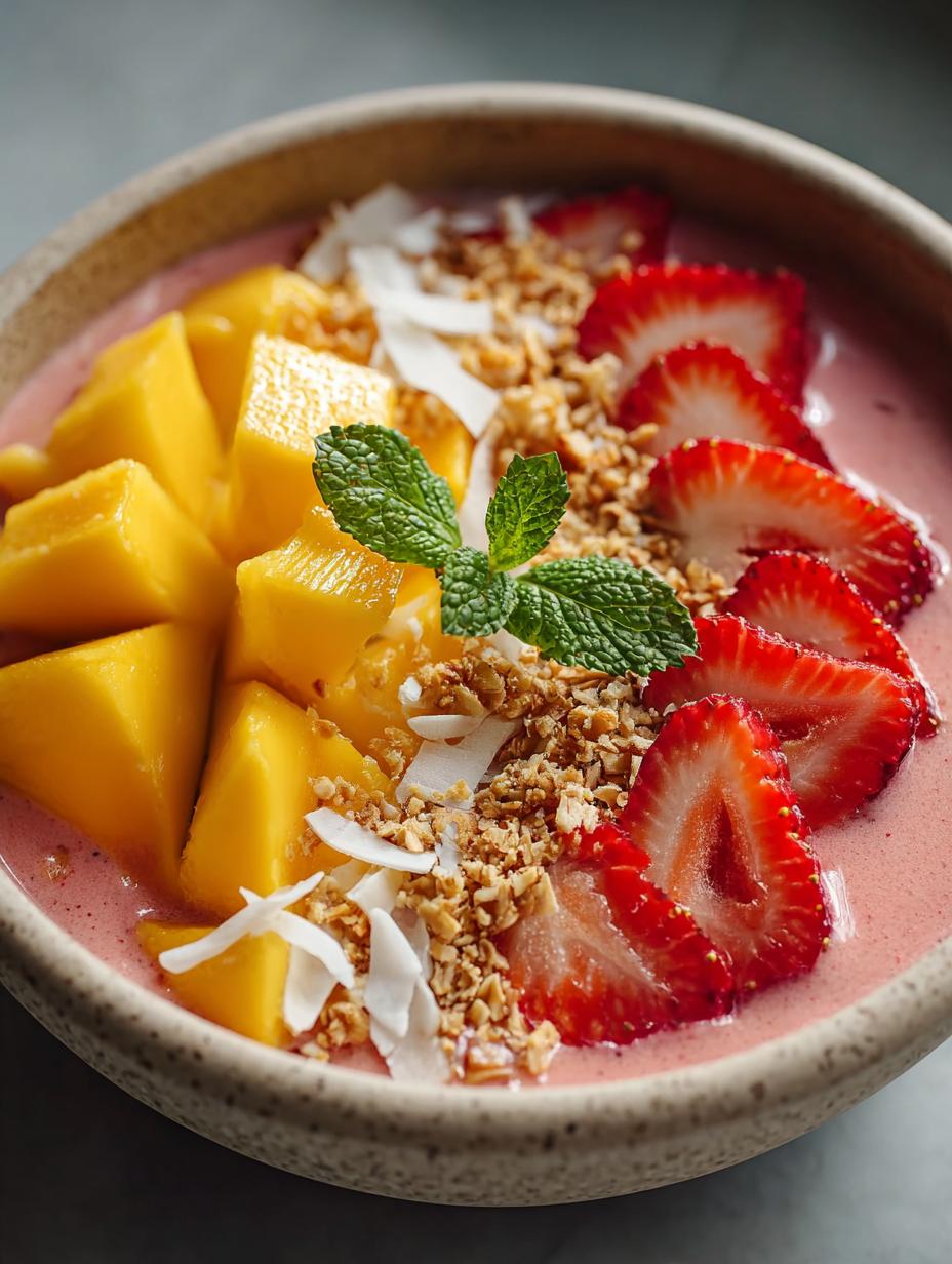 Mango Strawberry Smoothie Bowl