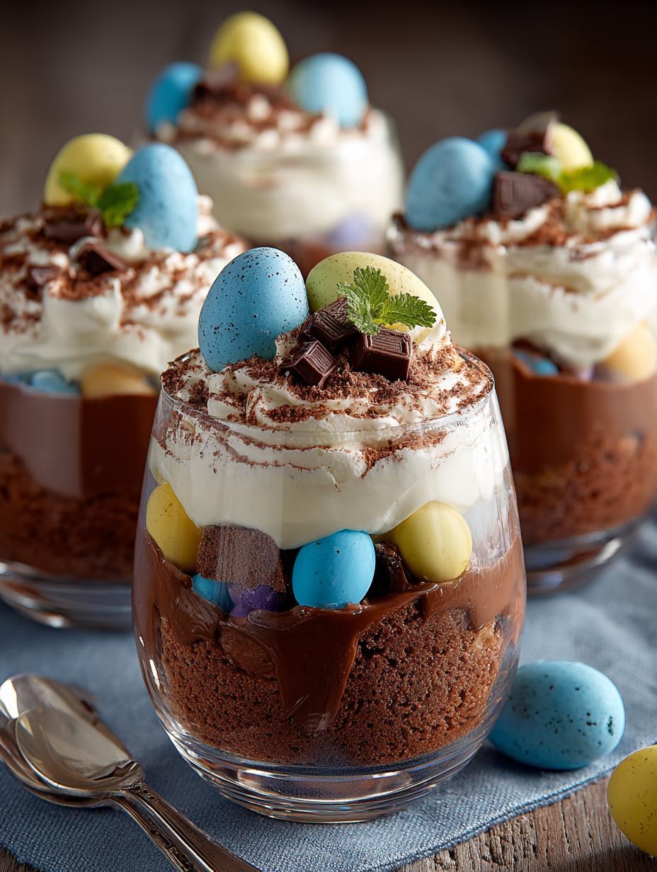 Mini Chocolate Easter Trifles: 6 Indulgent Layers 6 Mini Chocolate Easter Trifles: 6 Indulgent Layers - Mini Chocolate Easter Trifles - additional detail