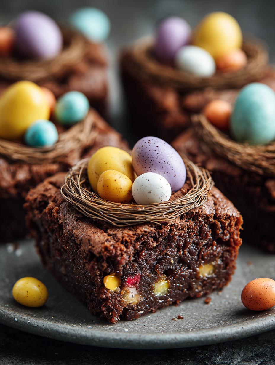Mini Egg Nest Brownies: 12 Irresistible Easter Delights - Mini Egg Nest Brownies - additional detail