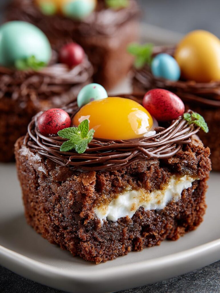Mini Egg Nest Brownies