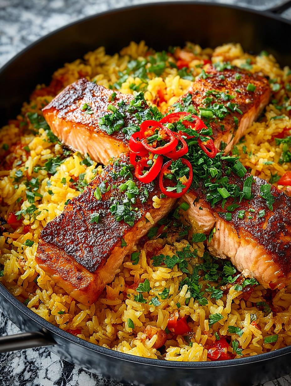 One Pot Salmon Rice: A Flavorful Family Dinner Delight - One Pot Salmon Rice - additional detail