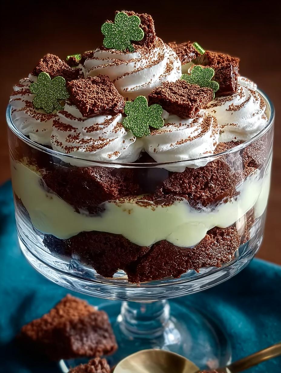 Patricks Day Brownie Trifle