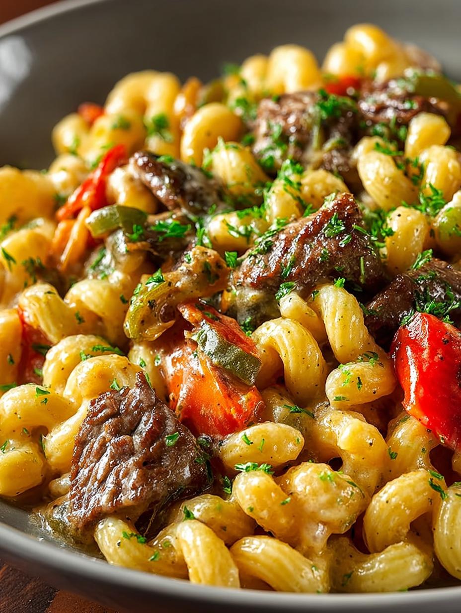 Philly Cheesesteak Pasta