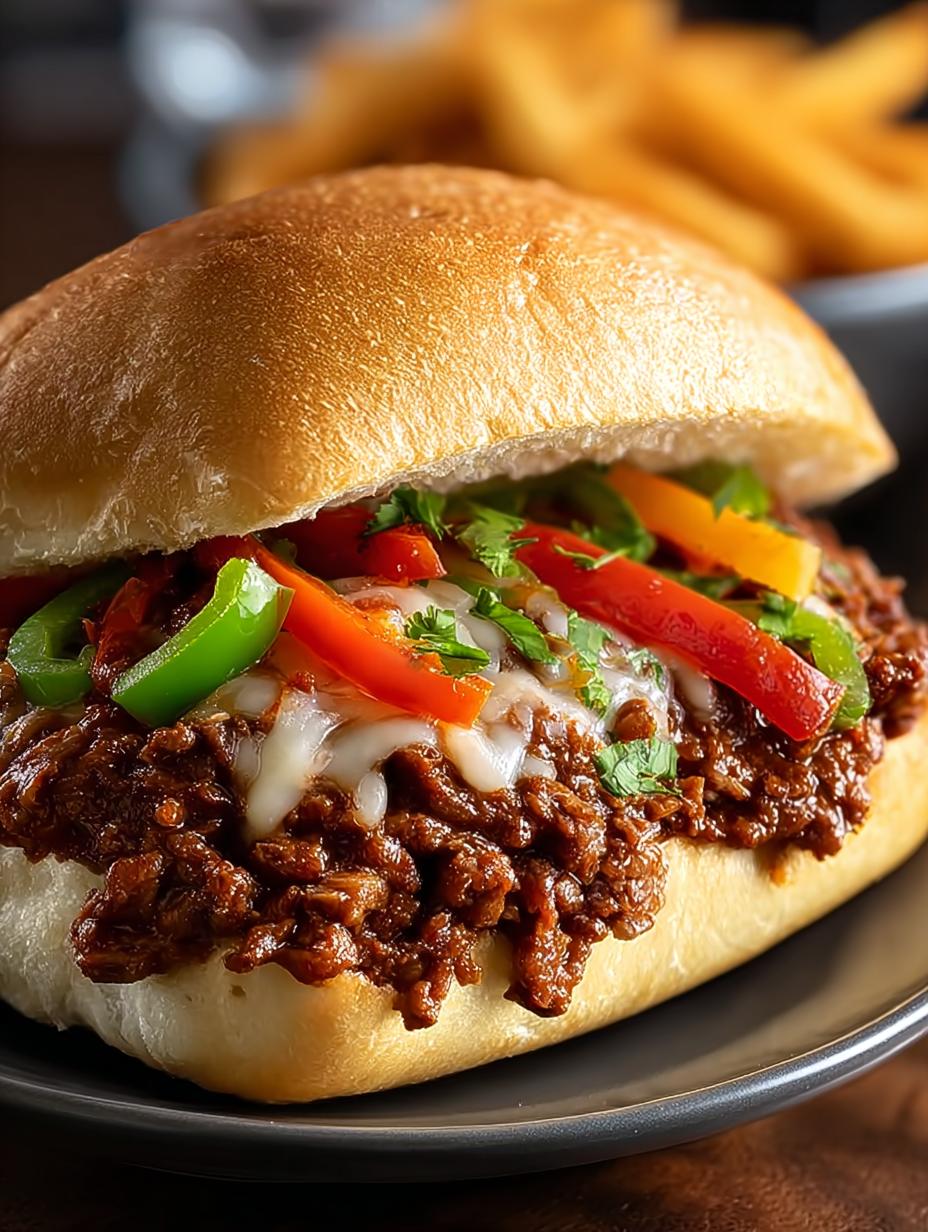 Delicious Philly Cheesesteak Sloppy Joes Recipe - Philly Cheesesteak Sloppy Joes - additional detail