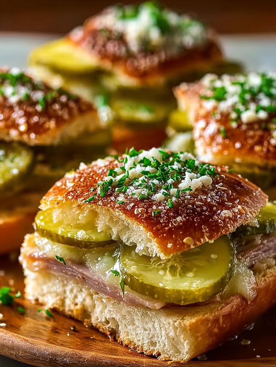 Irresistible Pickle Garlic Butter Cuban Sliders - Pickle Garlic Butter Cuban - additional detail