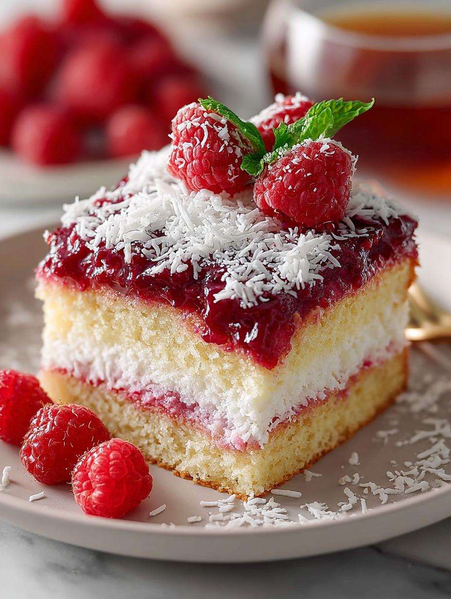Delicious Raspberry Cake with Coconut for Celebrations - Raspberry Cake with Coconut - main visual representation