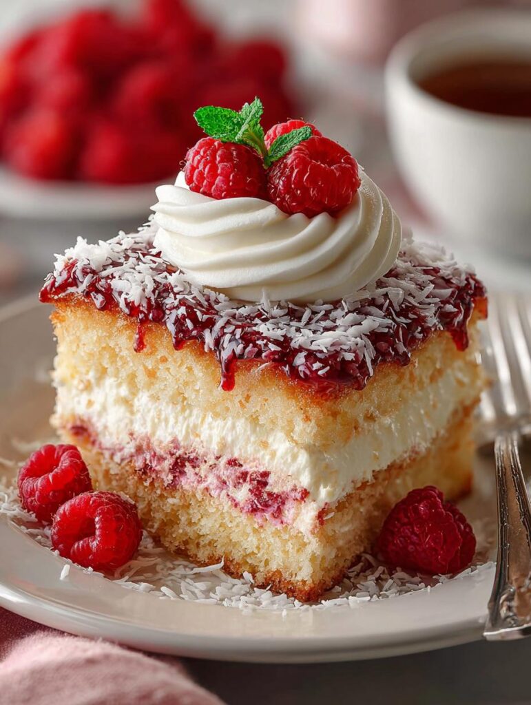 Raspberry Cake with Coconut