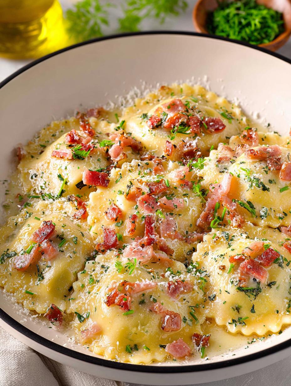 Indulgent Ravioli Carbonara: A Cozy Comfort Dish - Ravioli Carbonara - additional detail