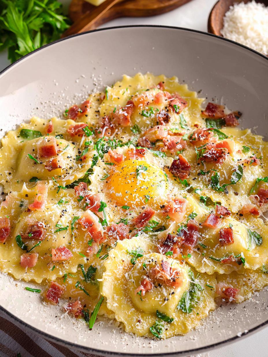 Ravioli Carbonara