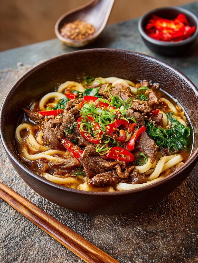 Saucy Beef Udon Noodles
