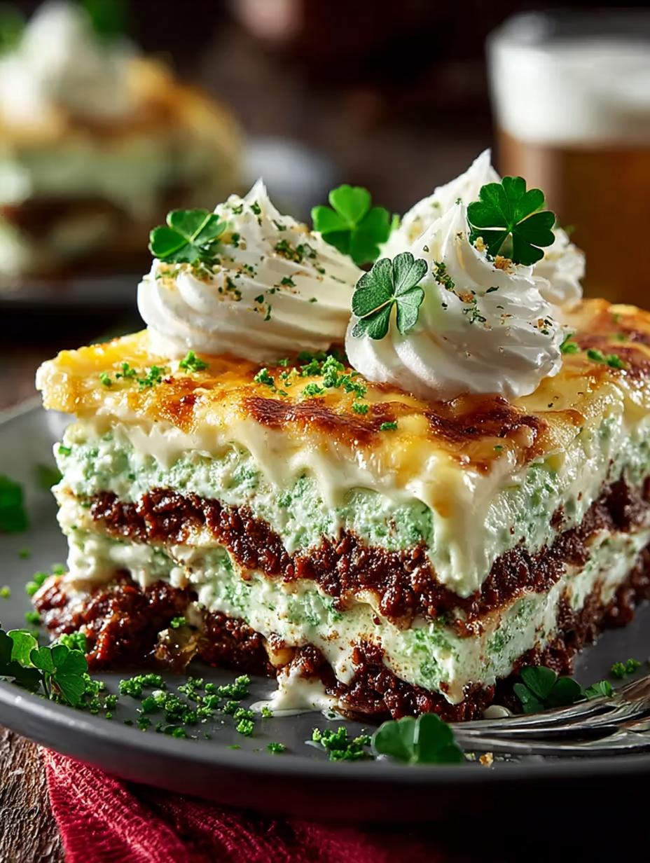 Irresistible Shamrock Lasagna for St. Patrick's Day Treats - Shamrock Lasagna - additional detail