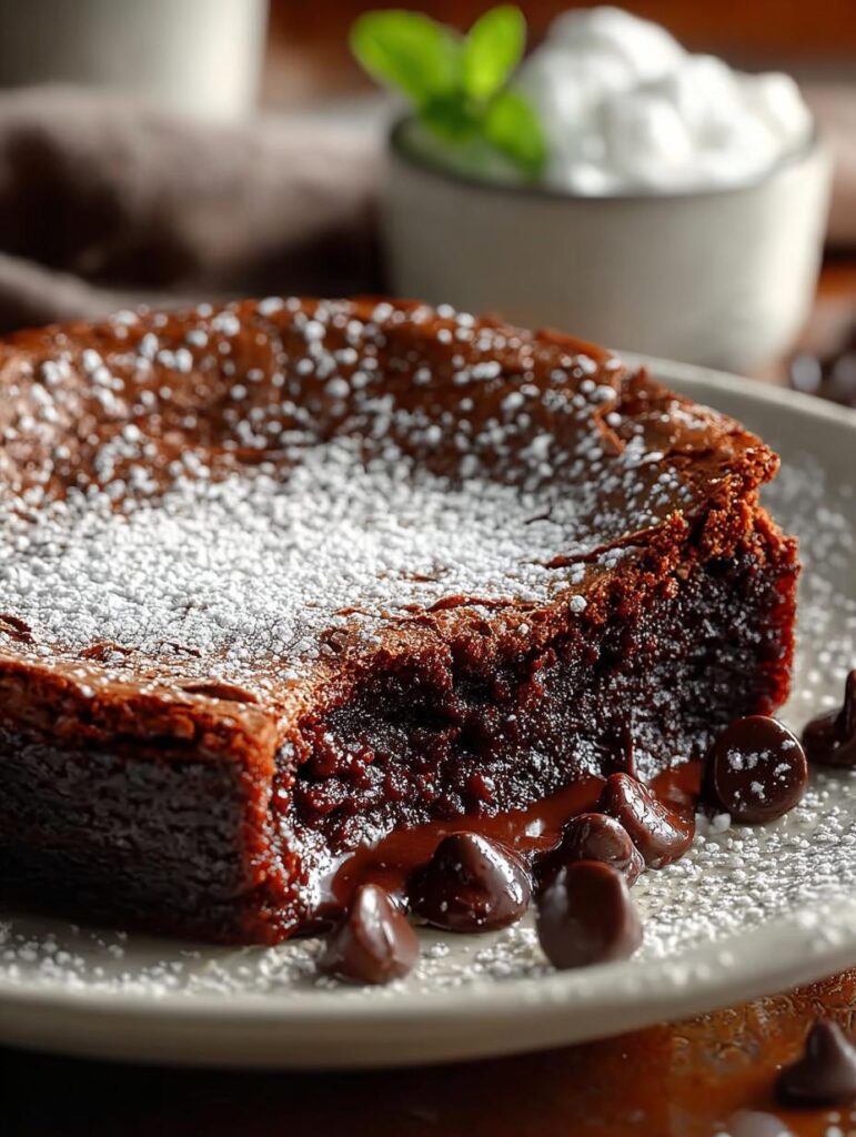 Skillet Brownie Crackly Top