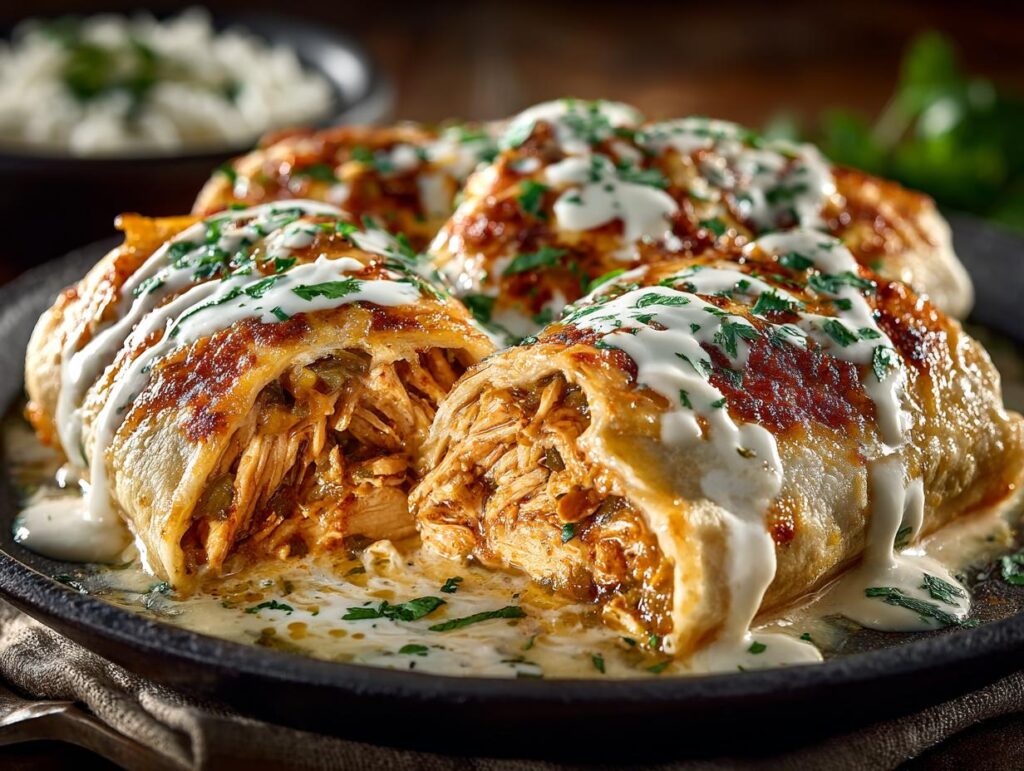 Smothered Green Chili Burritos