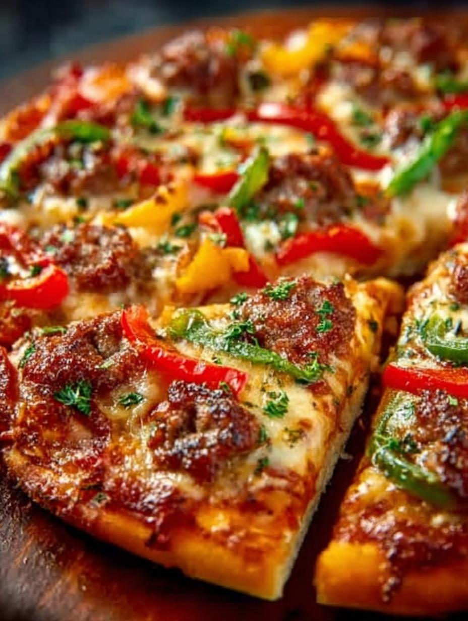 Spicy Sausage Pepper Pizza