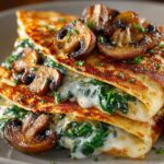 Spinach Mushroom Quesadillas Vegetarian