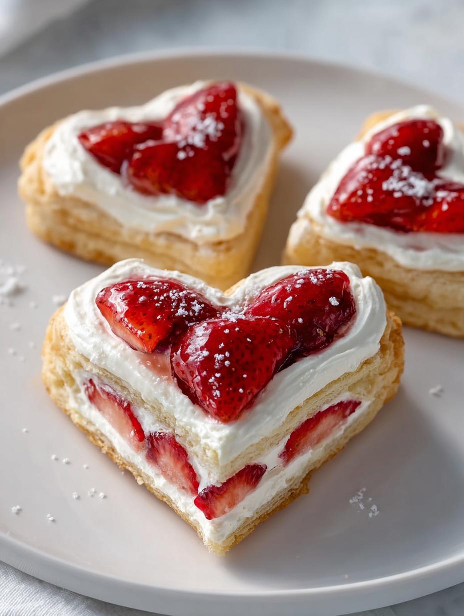 Irresistible Strawberry Cream Cheese Heart Danishes - Strawberry Cream Cheese Heart - main visual representation