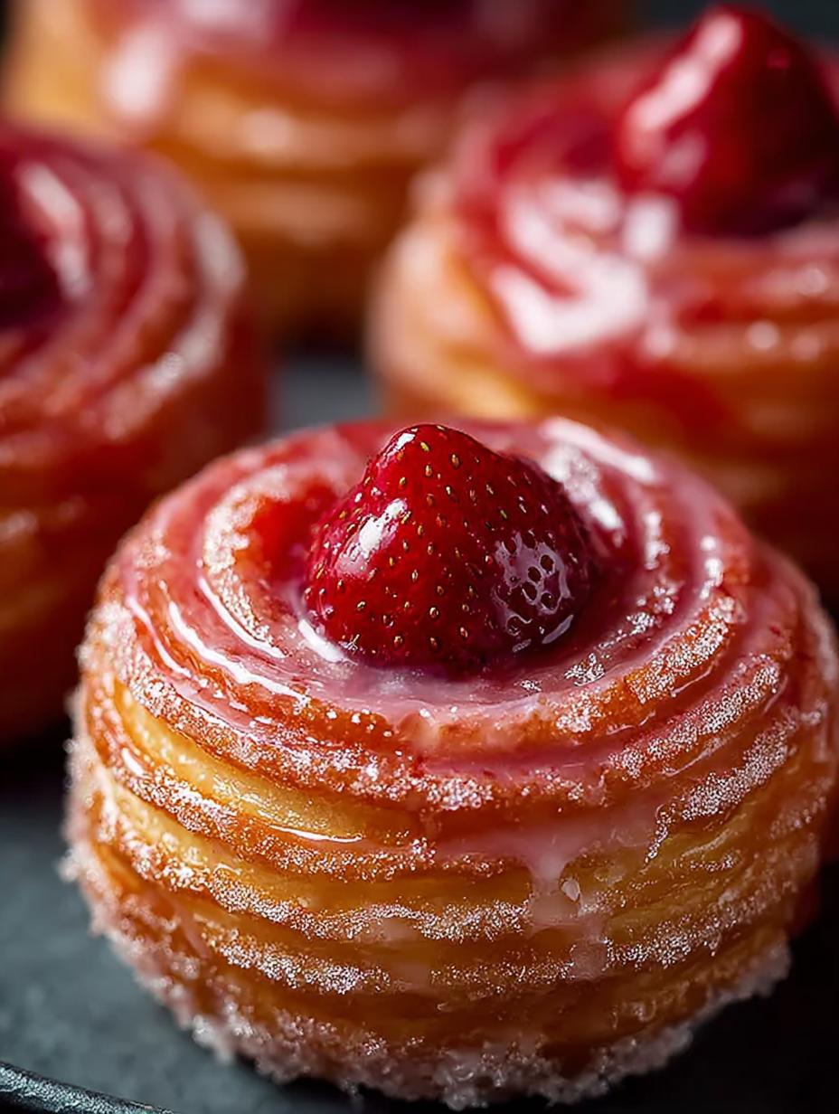 Irresistible Strawberry Glazed French Crullers Recipe - Strawberry Glazed French Crullers - additional detail