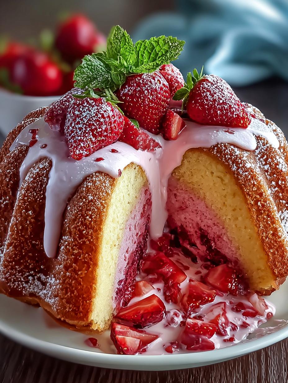 Strawberry Milkshake Pound Cake