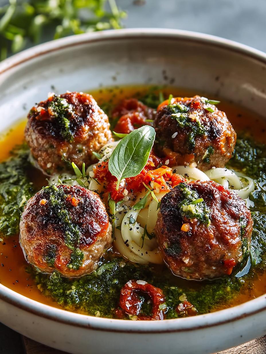 Summer Pesto Mini Meatball Soup: A Flavorful Delight - Summer Pesto Mini Meatball - main visual representation