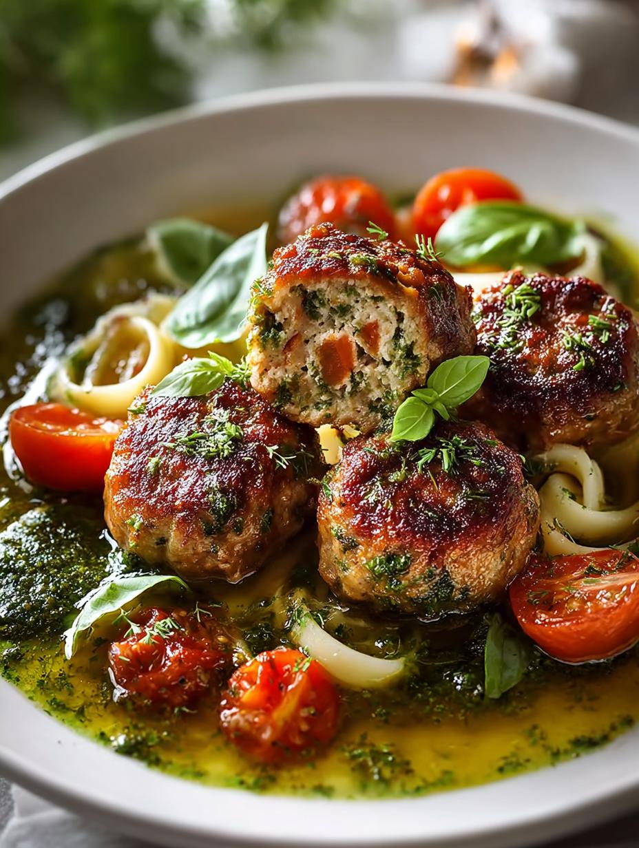 Summer Pesto Mini Meatball Soup: A Flavorful Delight - Summer Pesto Mini Meatball - additional detail
