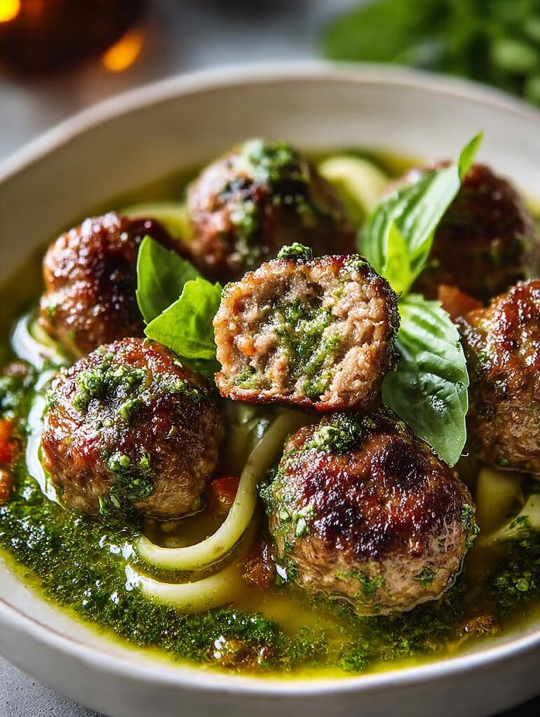 Summer Pesto Mini Meatball