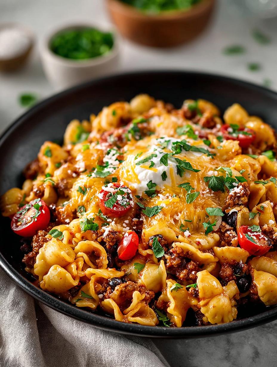 Taco Pasta Skillet with Ground Chicken for Busy Nights - Taco Pasta Skillet with - additional detail