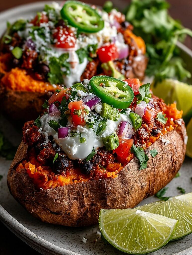 Taco Stuffed Sweet Potatoes