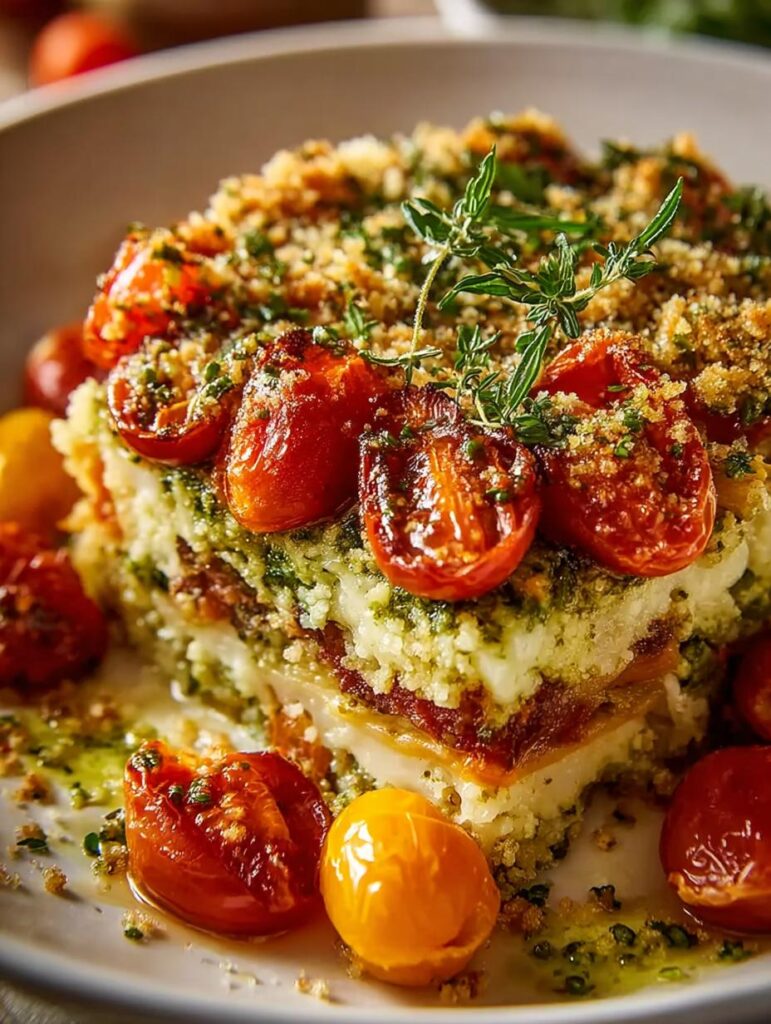 White Bean Pesto Bake