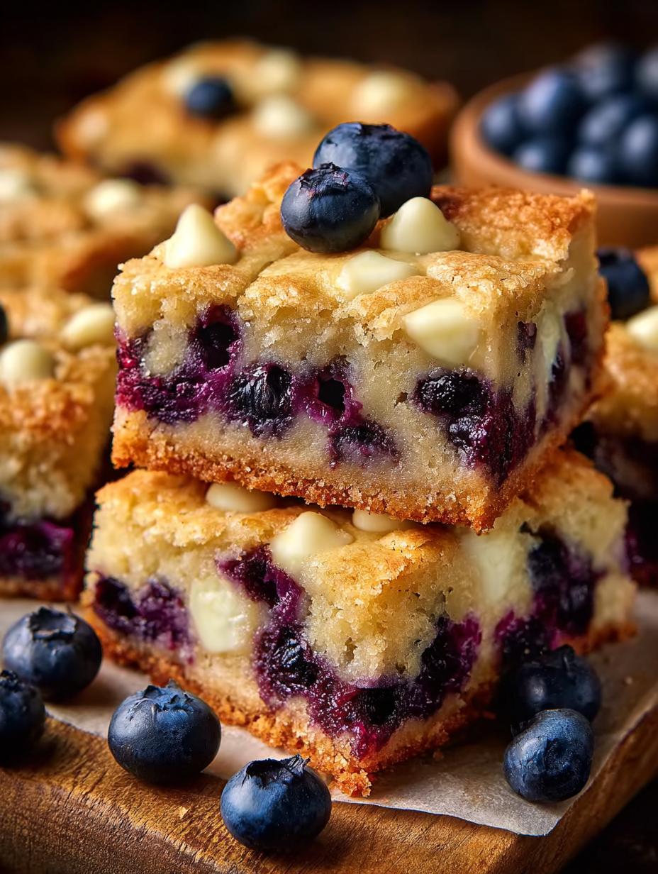 White Chocolate Blueberry Blondies