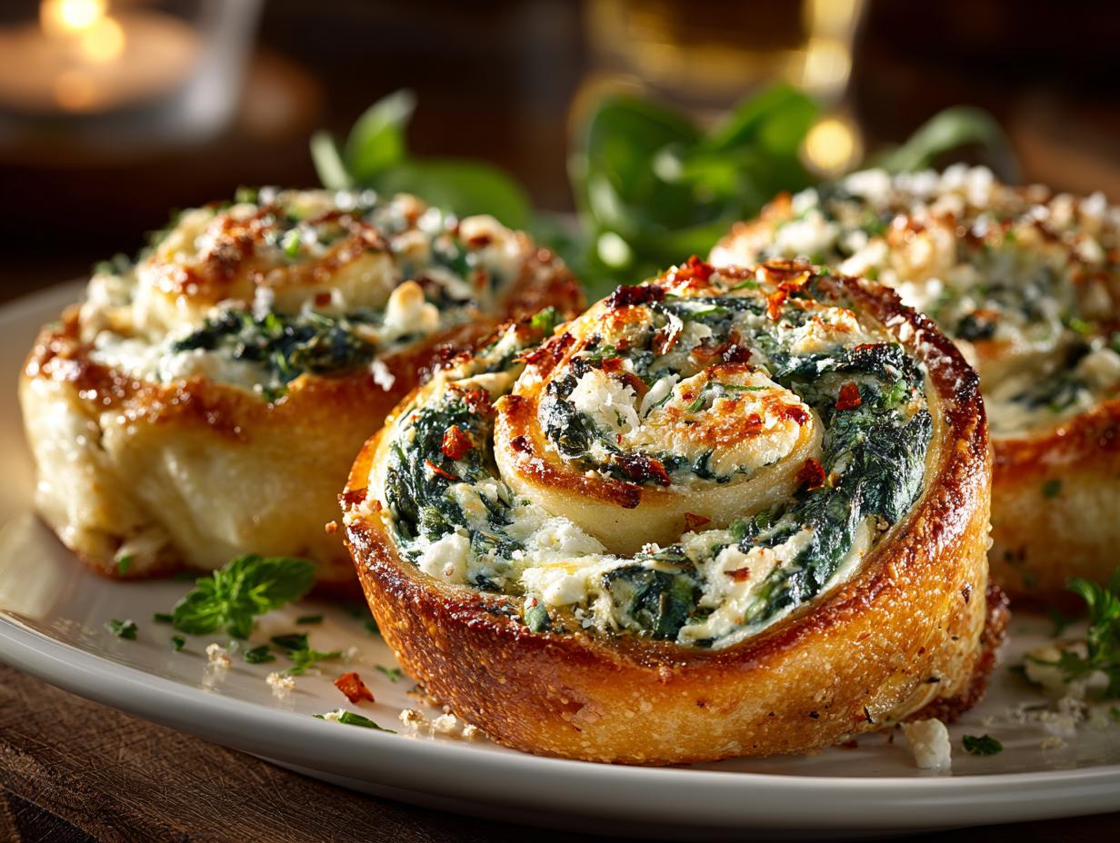 #comment 1810: 20 Flaky Spinach Dip Pinwheels for Parties - #comment 1810 - main visual representation