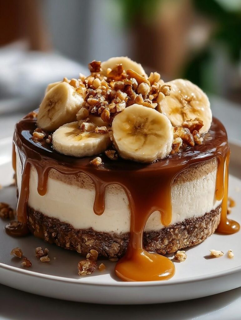 Banana Caramel Nut Cheesecake