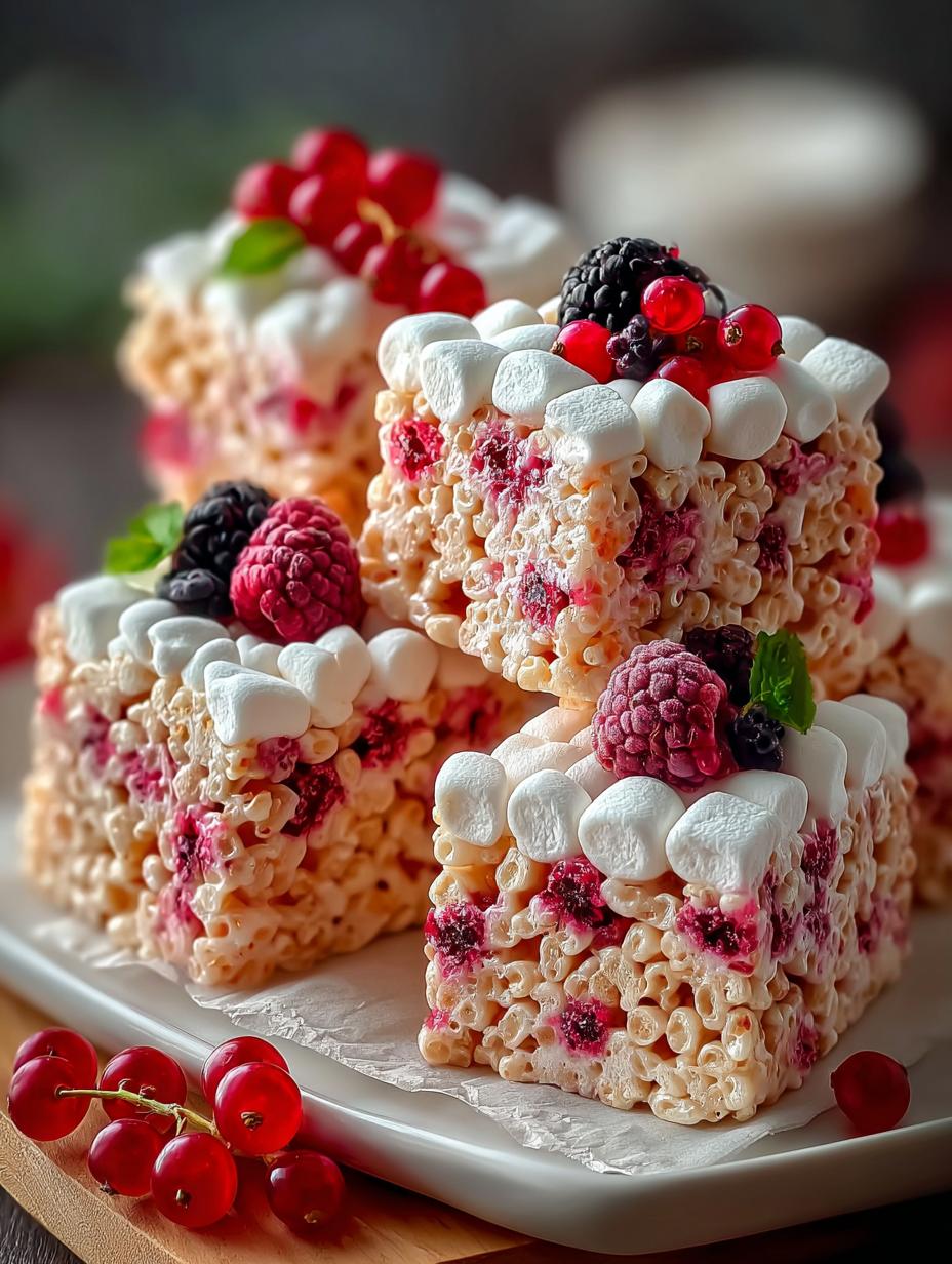 Berry Marshmallow Crispy Treats: 7 Sweet Delights 5 Berry Marshmallow Crispy Treats: 7 Sweet Delights - Berry Marshmallow Crispy Treats - main visual representation
