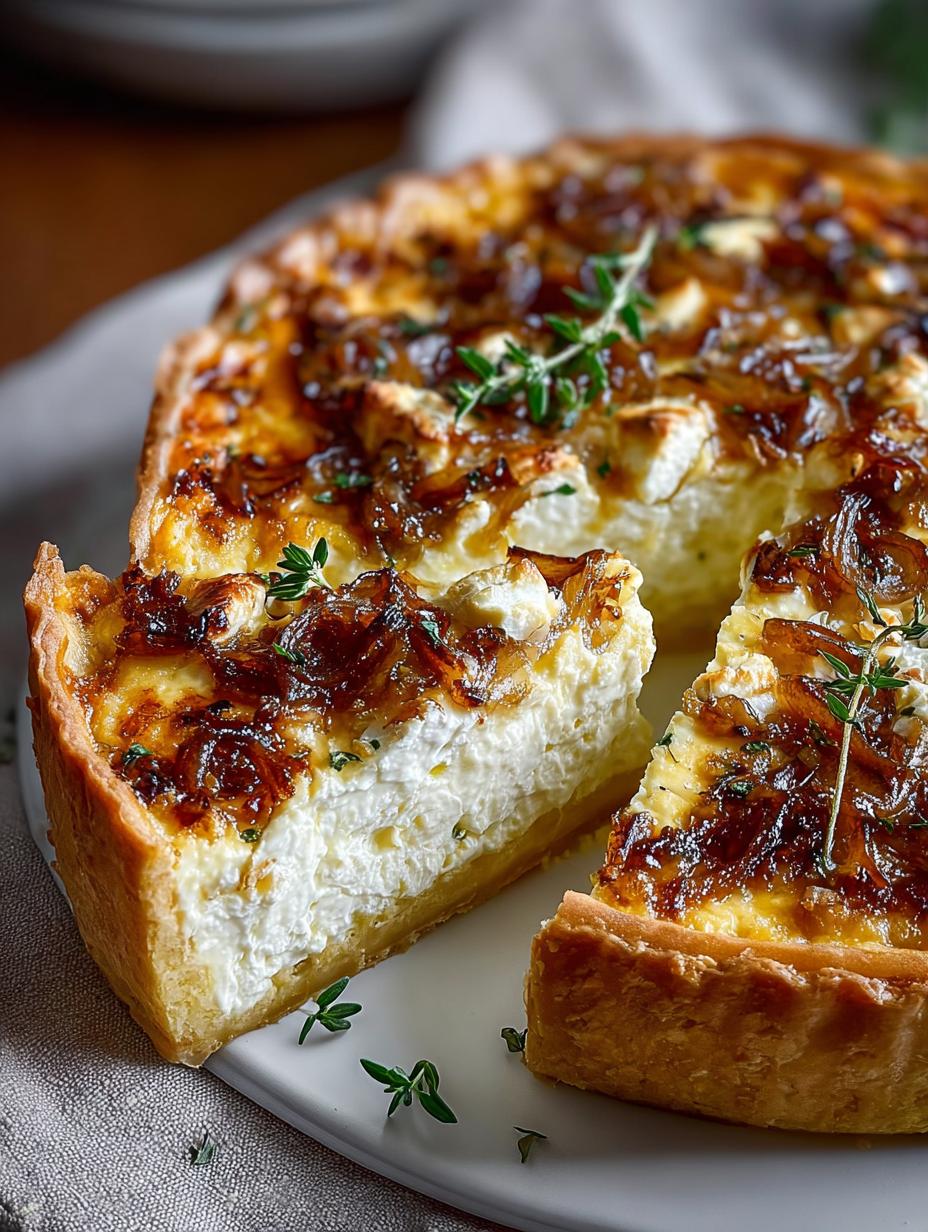 Delicious Caramelized Onion Goat Cheese Tart Recipe - Caramelized Onion Goat Cheese - main visual representation