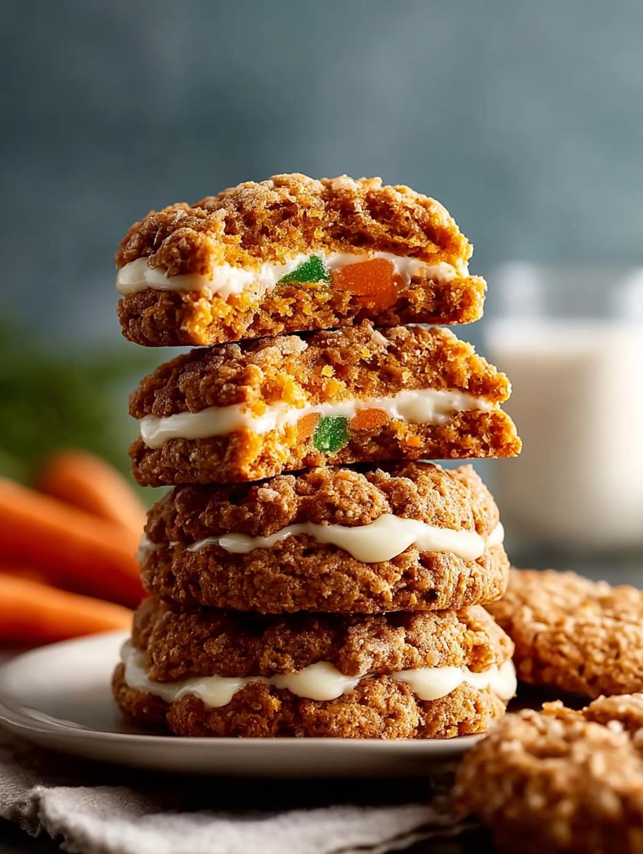 Chewy Carrot Cake Cookies with Cream Cheese Goodness 5 Chewy Carrot Cake Cookies with Cream Cheese Goodness - Carrot Cake Cookies - main visual representation