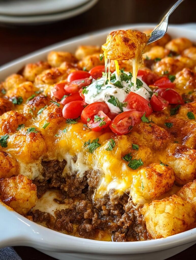Cheeseburger Tater Tot Casserole