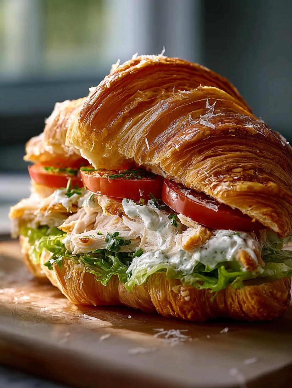 Ultimate Chicken Caesar Croissant Sandwich Recipe - Chicken Caesar Croissant Sandwich - main visual representation