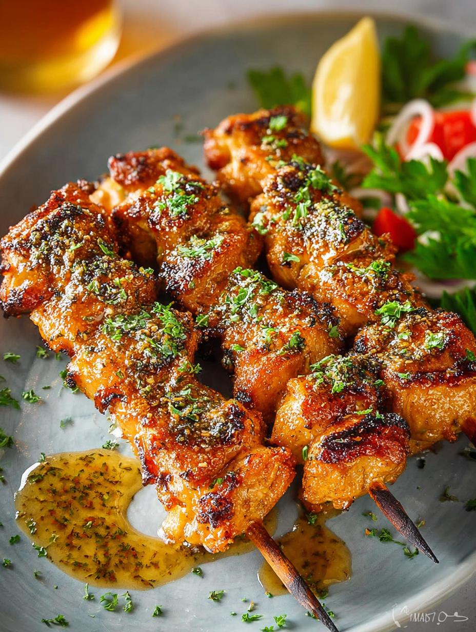 Delicious Chicken Skewers with Garlic Parmesan Sauce 5 Delicious Chicken Skewers with Garlic Parmesan Sauce - Chicken Skewers - main visual representation