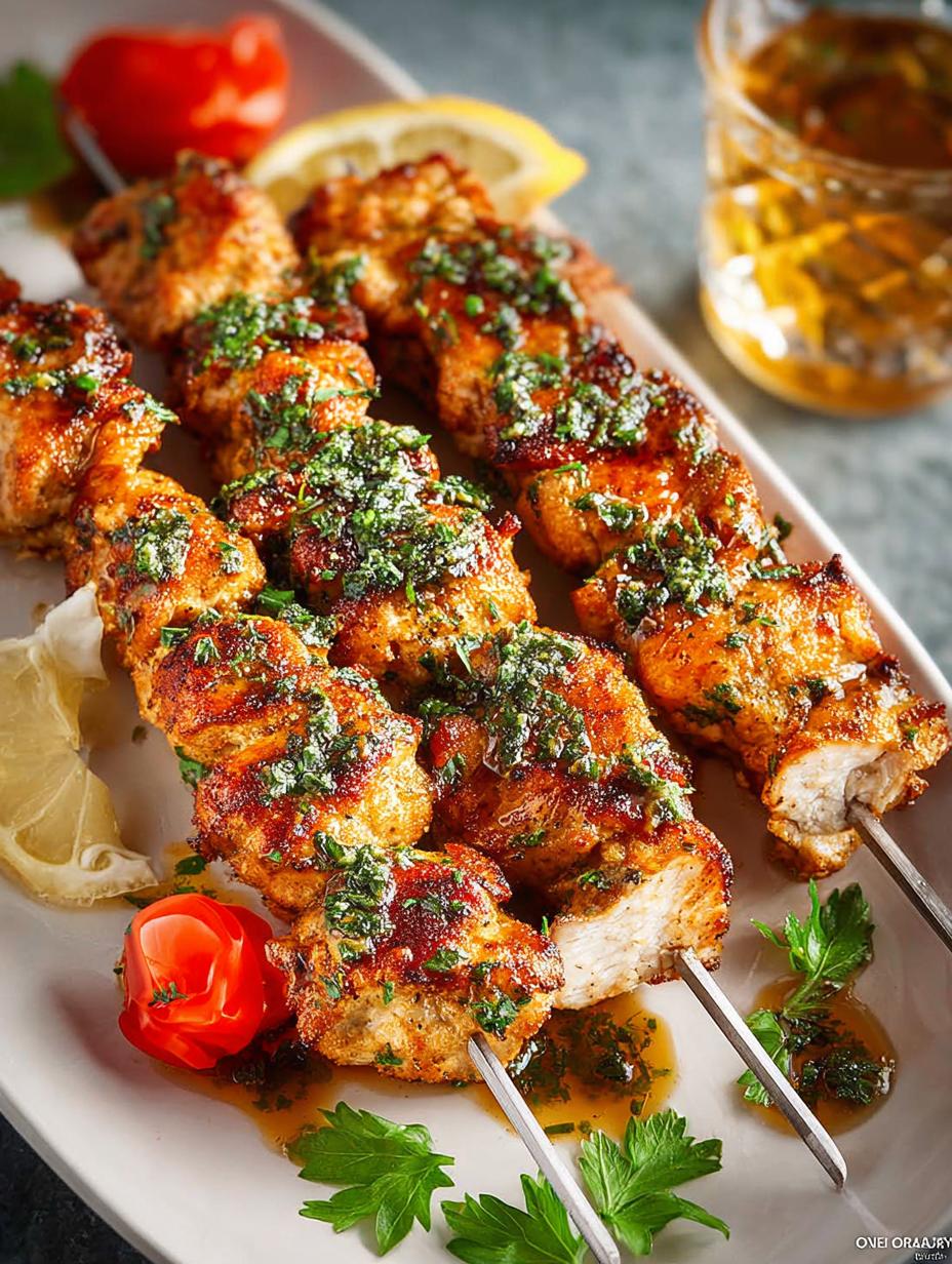 Delicious Chicken Skewers with Garlic Parmesan Sauce - Chicken Skewers - additional detail