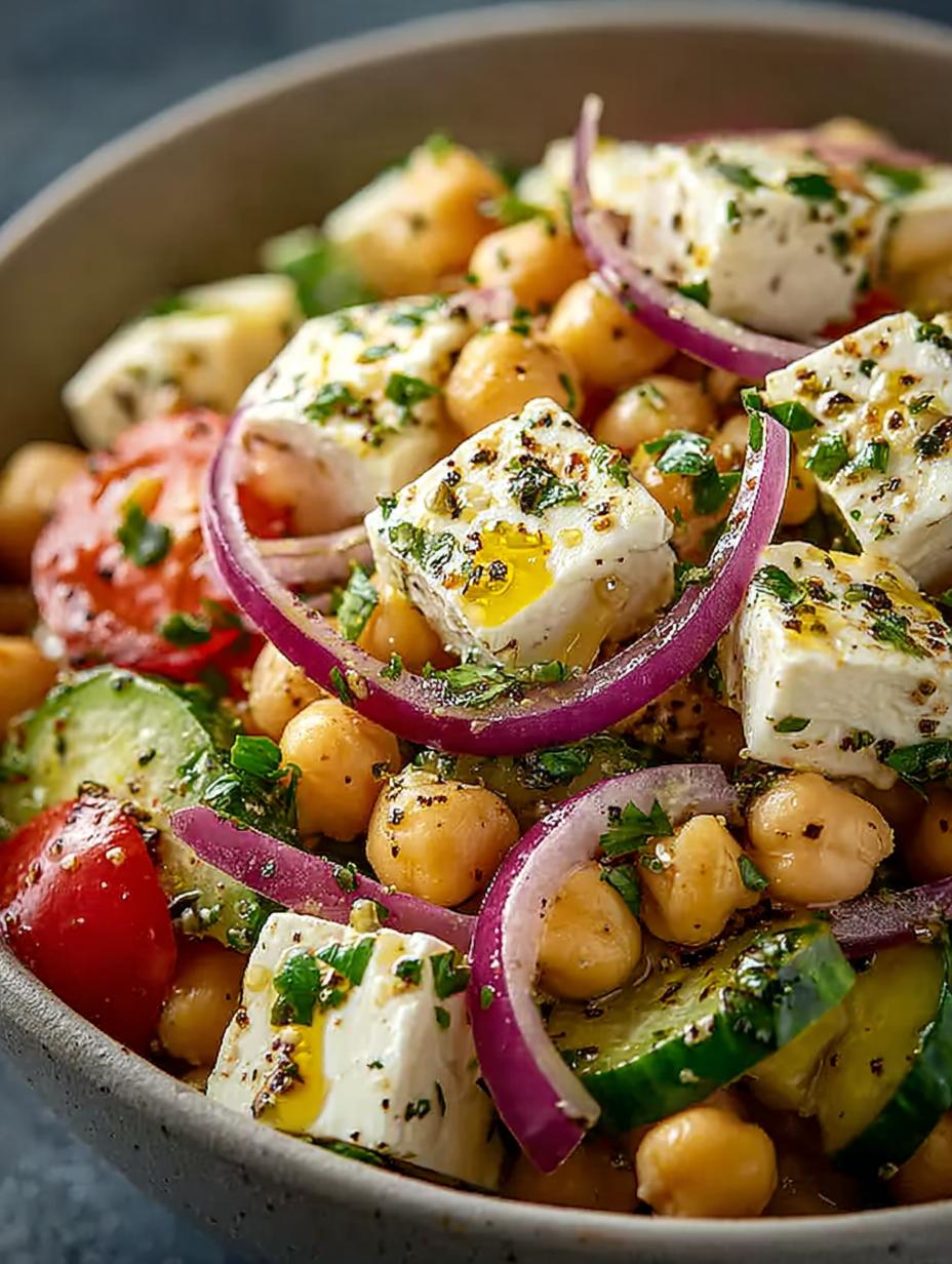 Delicious Chickpea Feta Salad for Refreshing Meals - Chickpea Feta Salad - main visual representation