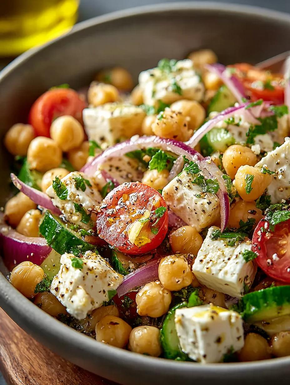 Delicious Chickpea Feta Salad for Refreshing Meals - Chickpea Feta Salad - additional detail